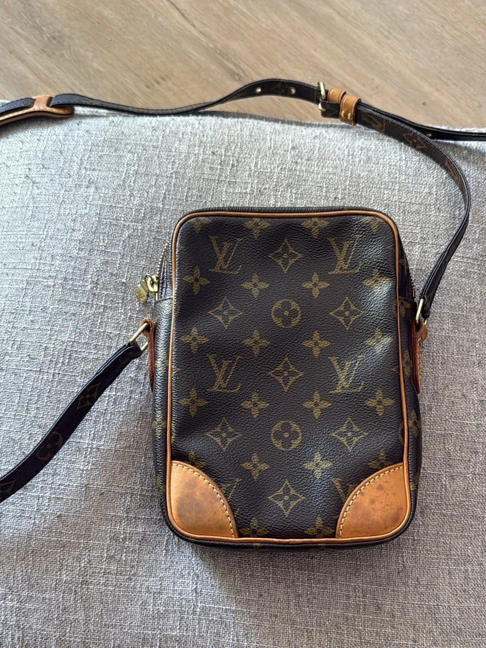 Louis Vuitton vintage Monogram Canvas Messenger Crossbody in Brown and Tan